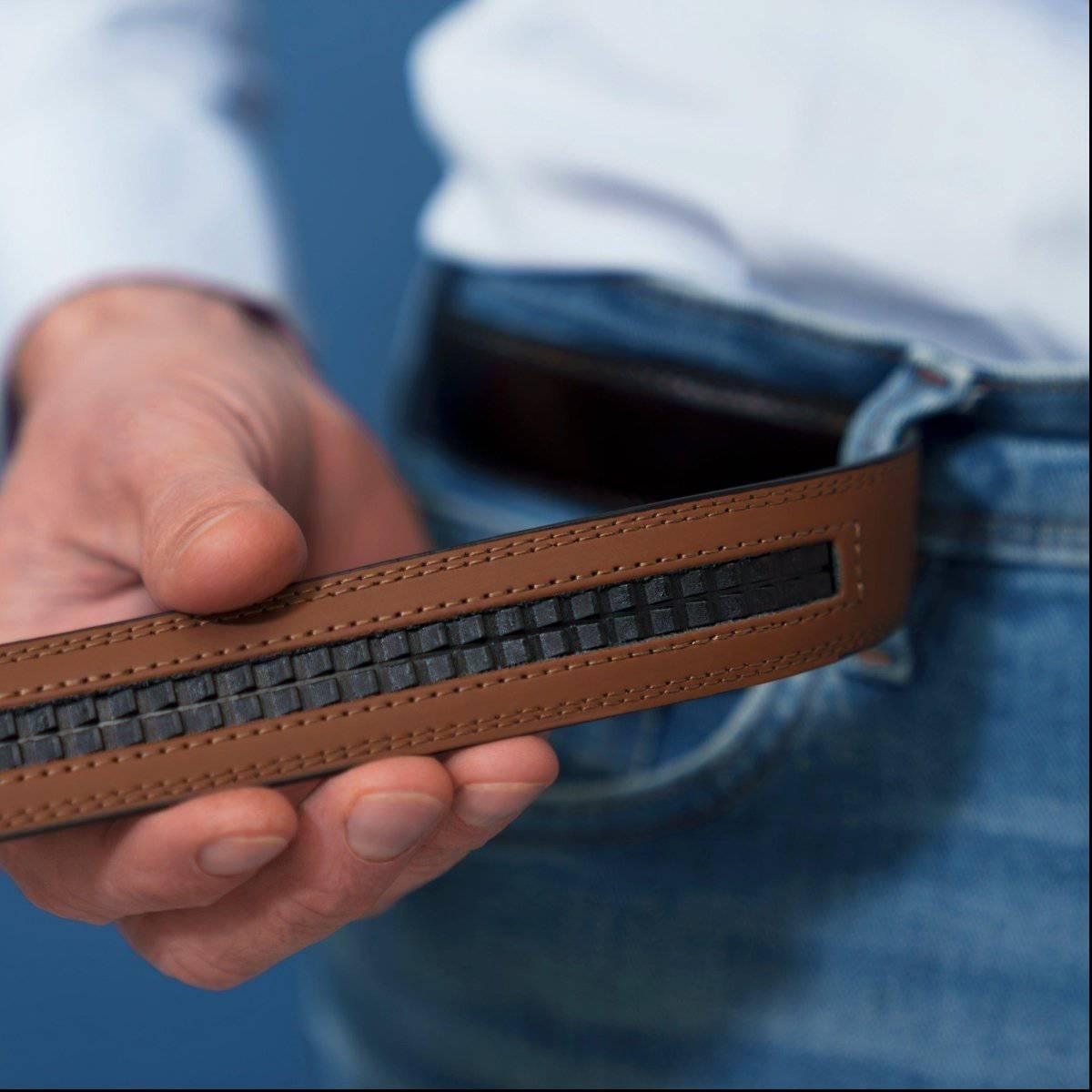 Winston Men's Automatic Buckle Leather Belt – view 7