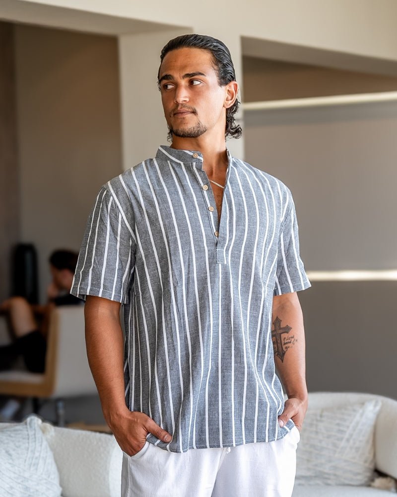 Bari Men's Organic Cotton Sailor Polo Shirt – view 9