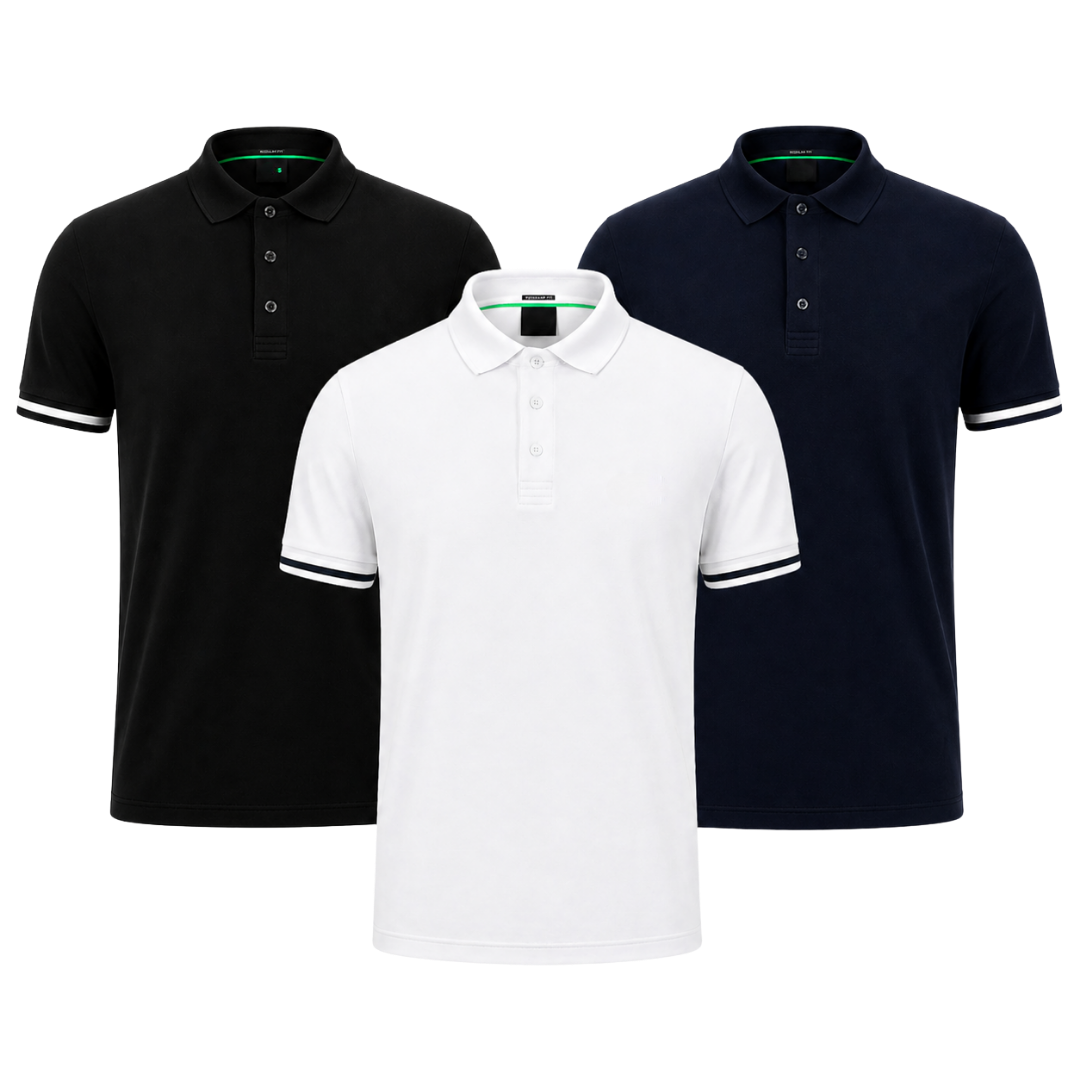 3er-Pack klassische Poloshirts – Ansicht 2