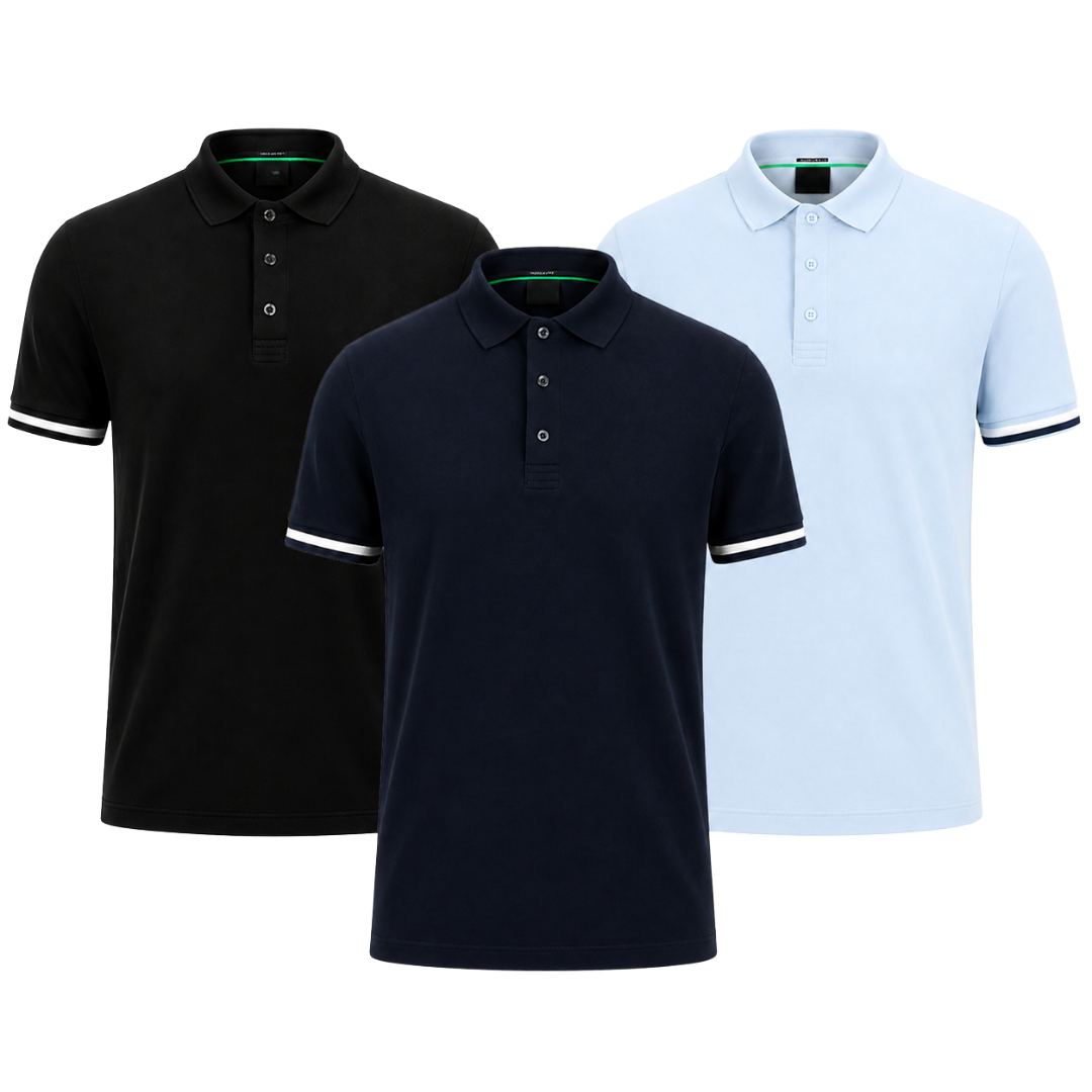 3er-Pack klassische Poloshirts – Ansicht 4