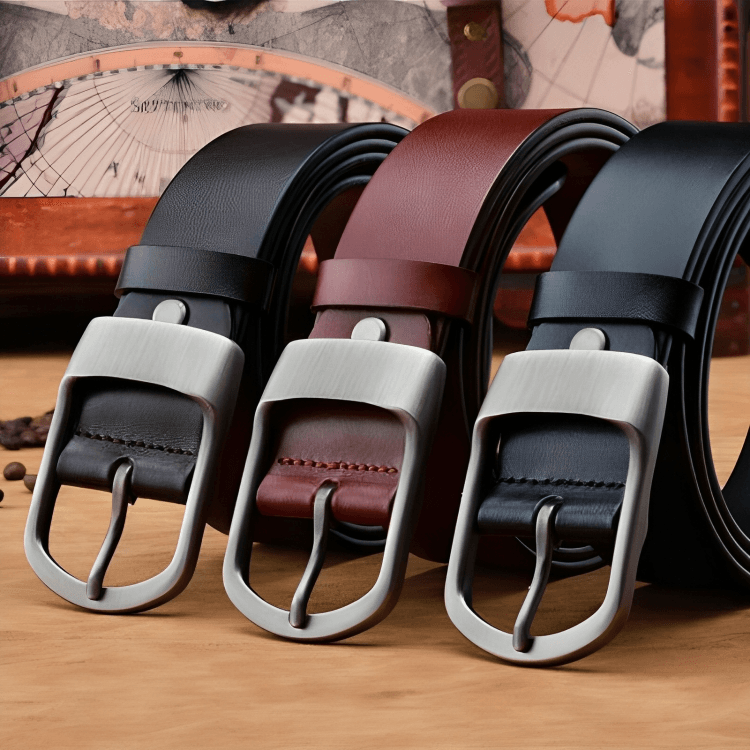 Vintage Men's Matte Buckle Leather Belt – view 5