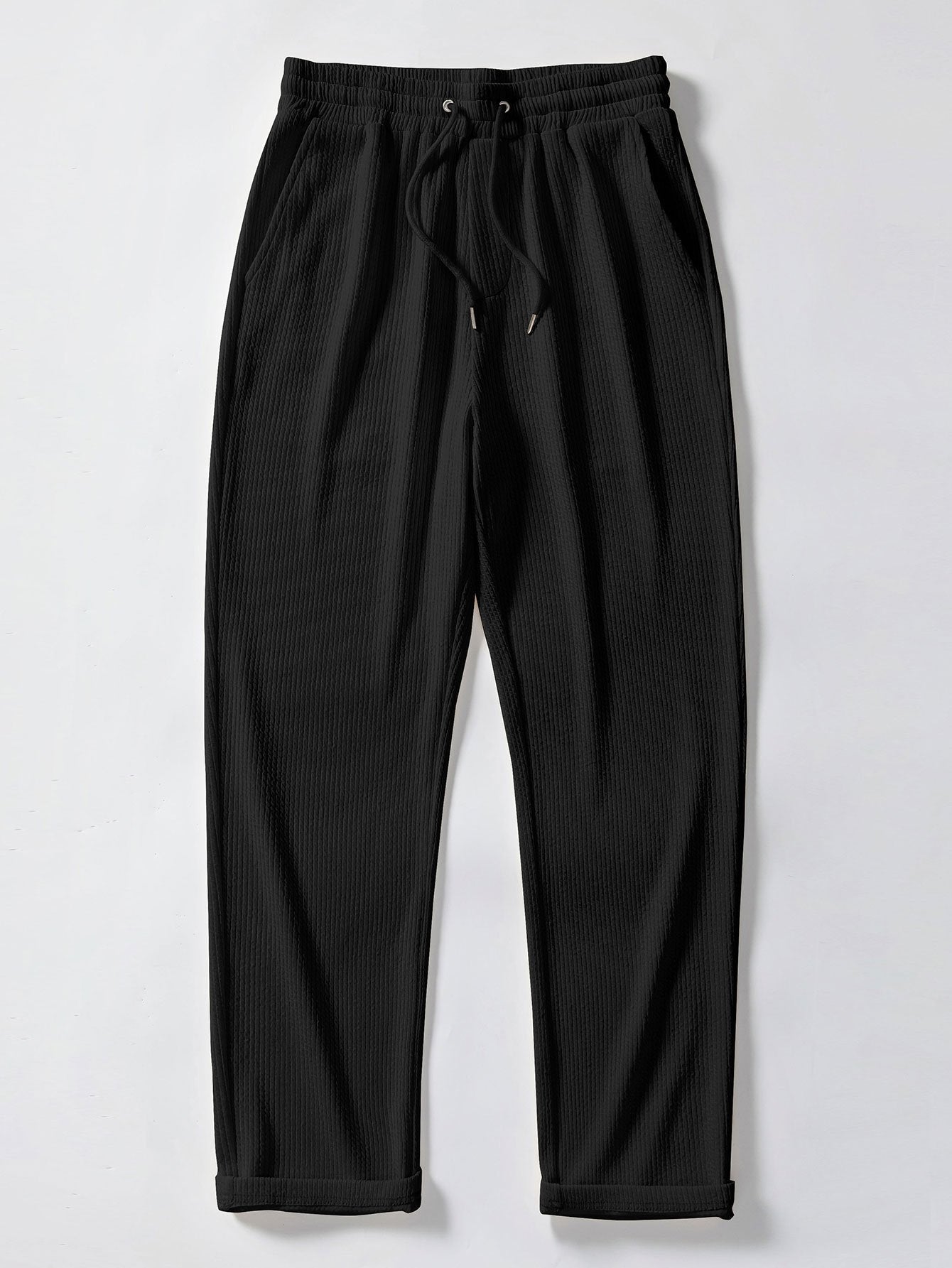 Men's Textured V-Neck Polo & Trousers Set – view 20