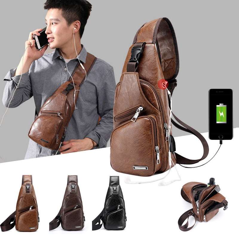 Men's Classic Leather Shoulder Bag – view 2