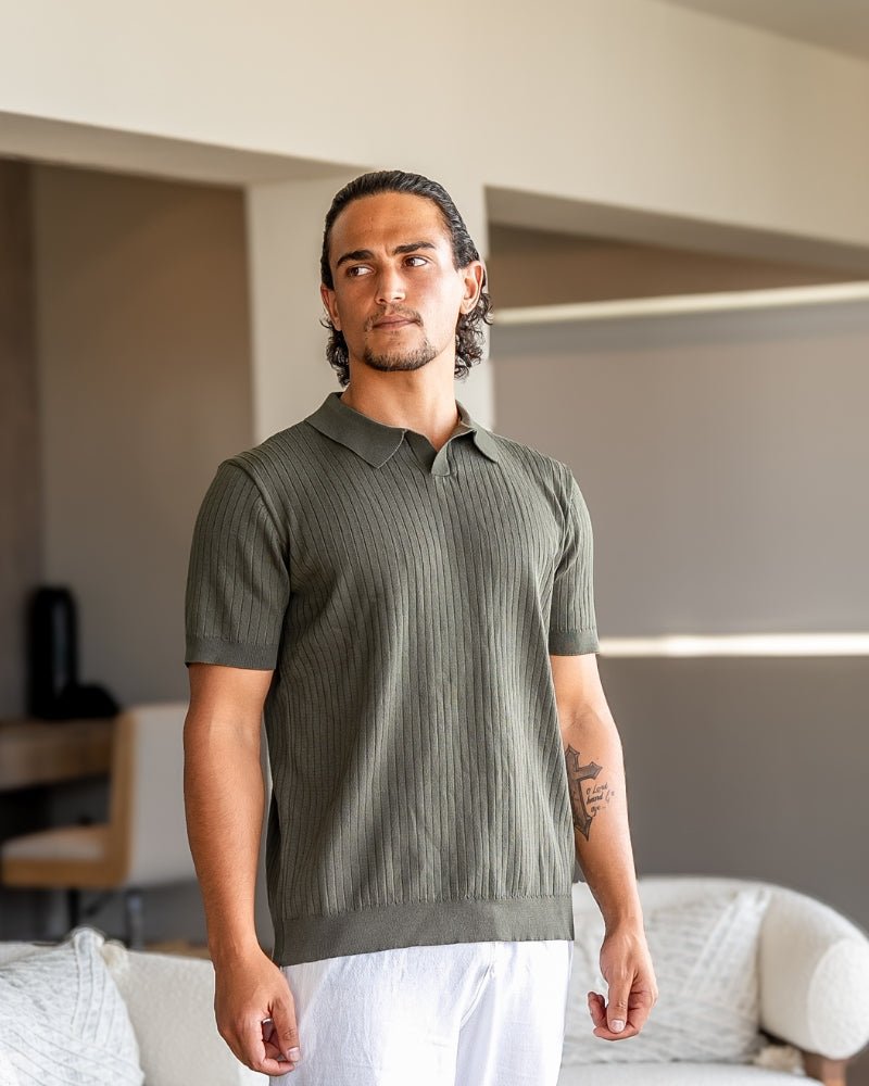 Men's Premium Ribbed Knit Polo Shirt – view 23