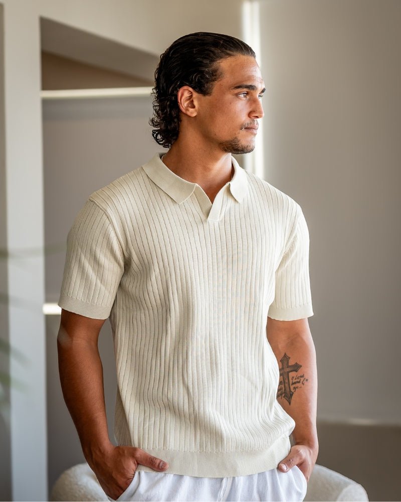 Men's Premium Ribbed Knit Polo Shirt – view 2