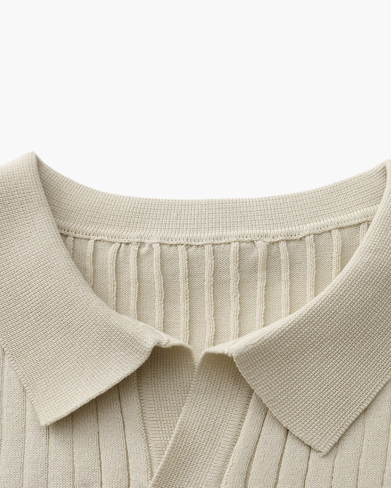 Men's Premium Ribbed Knit Polo Shirt – view 5