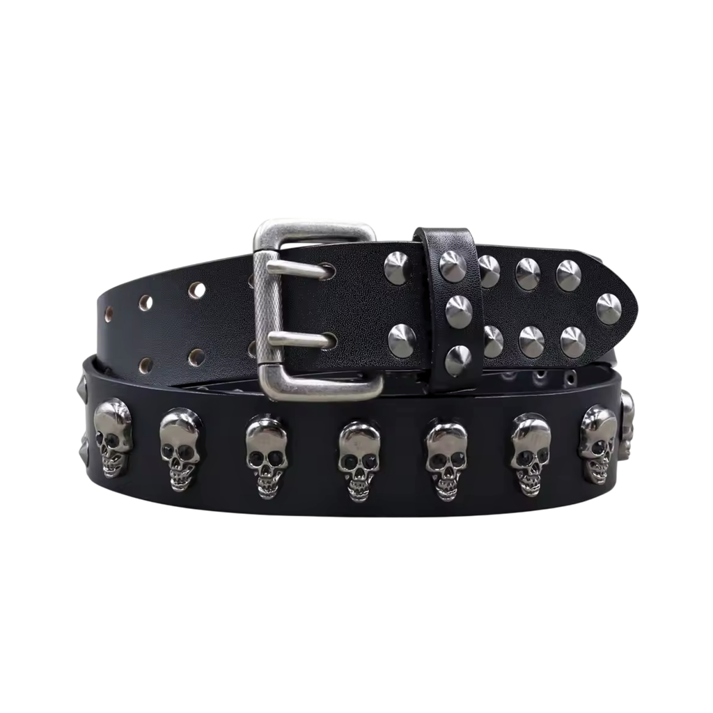 Men's Skull & Stud Genuine Leather Rivet Belt – view 11