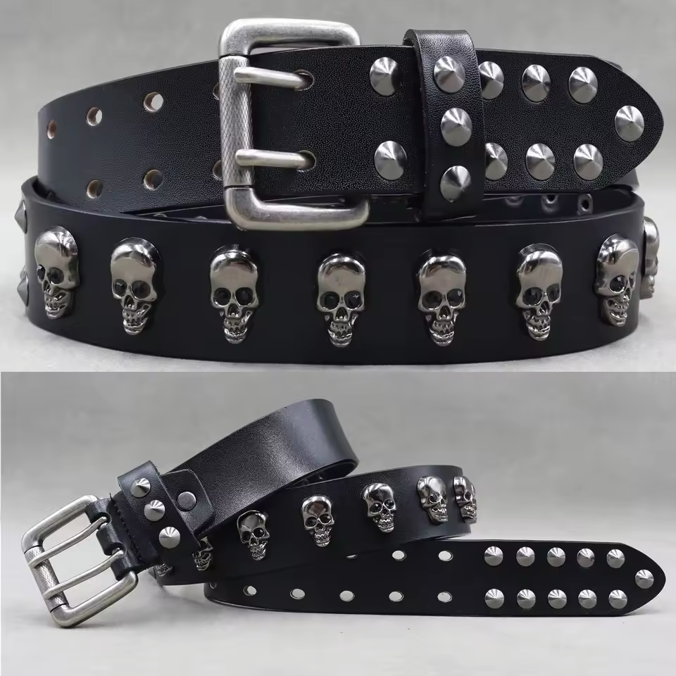 Men's Skull & Stud Genuine Leather Rivet Belt – Belgravia Wear