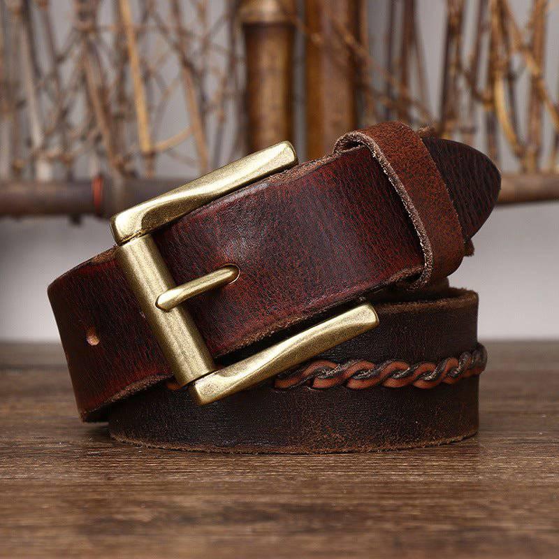 Raj Men's Braided-Strap Leather Belt – view 4