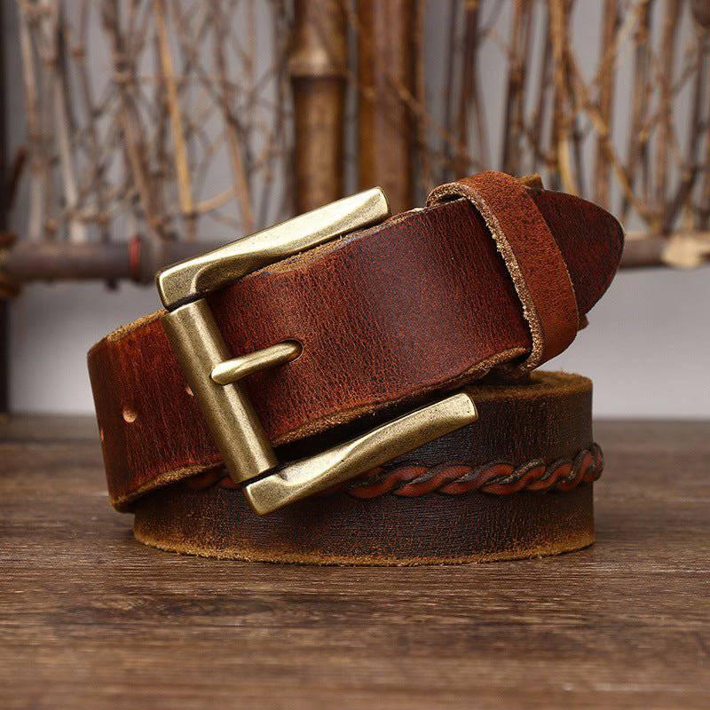 Raj Men's Braided-Strap Leather Belt – view 3