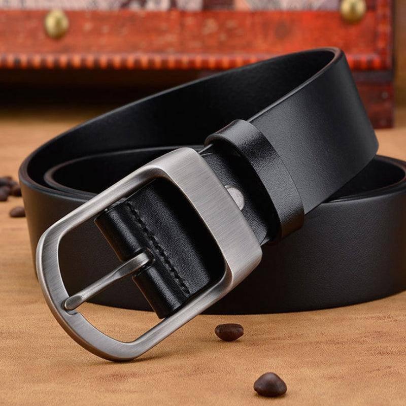Vintage Men's Matte Buckle Leather Belt – view 8