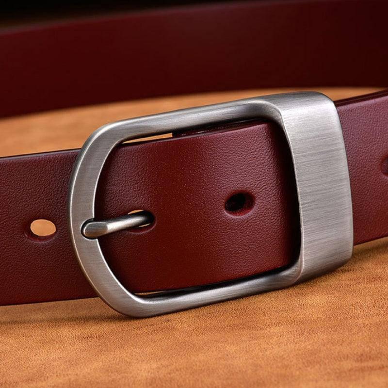 Vintage Men's Matte Buckle Leather Belt – view 6