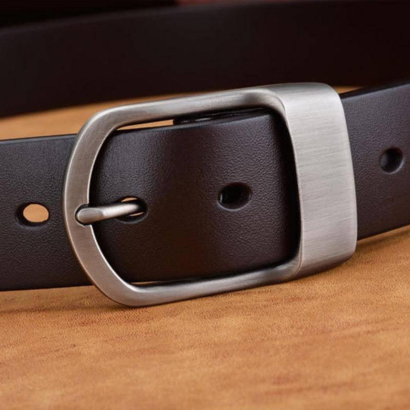 Vintage Men's Matte Buckle Leather Belt – view 7