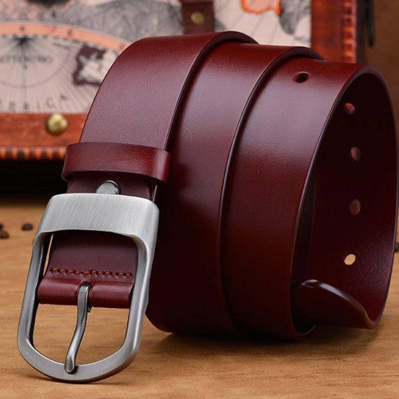 Vintage Men's Matte Buckle Leather Belt – view 3